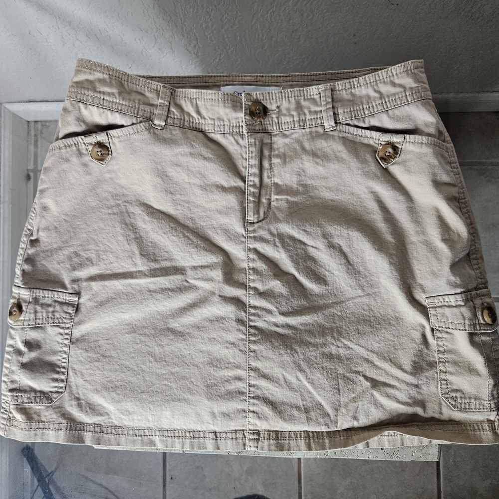 Croft & Barrow Khaki Skort with Button Accents
